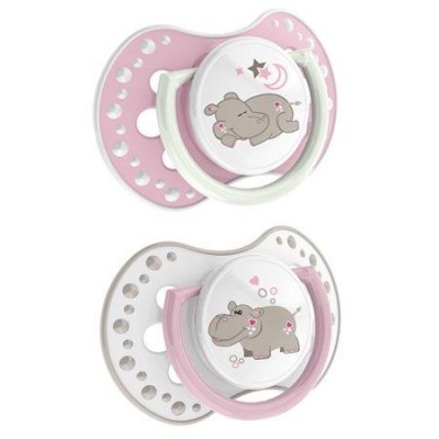 CHUPETES DINAMICOS LOVI NIGHT & DAY HIPOPOTAMO 6-18 M ( 2 UNI)